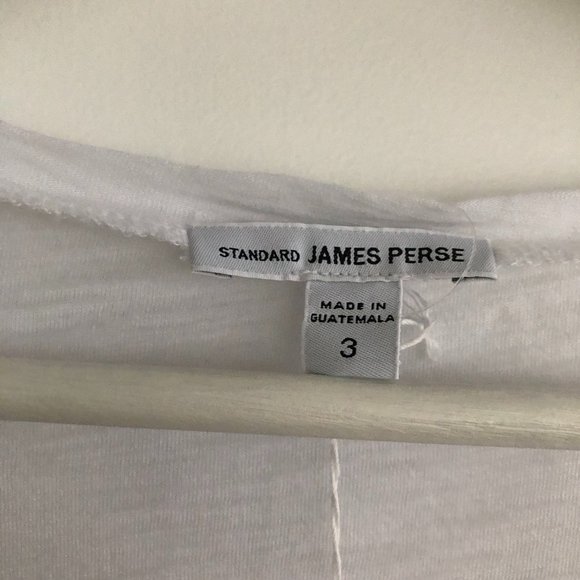 James Perse Deep Scoop Neck White T-Shirt - Picture 8 of 10